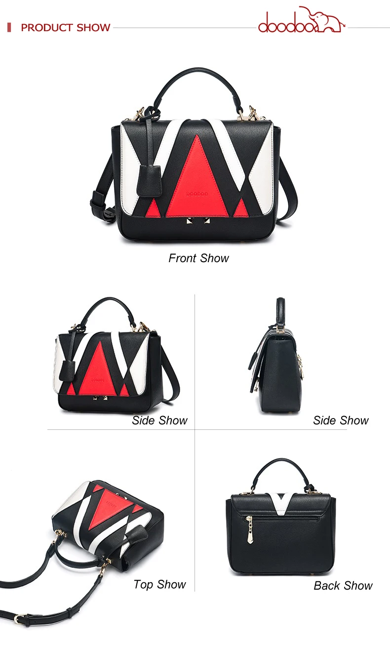 DOODOO брендовая модная женская сумка, женские сумки через плечо, женские Сумки из искусственной кожи с геометрическим узором, 2 цвета, сумки-мессенджеры