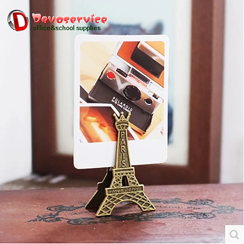 

Retro Style Paris Eiffel Tower Metal Clips Photo Bookmark Decoration Memo Paper Clip Card Note Holder Office Supplies Accessorie