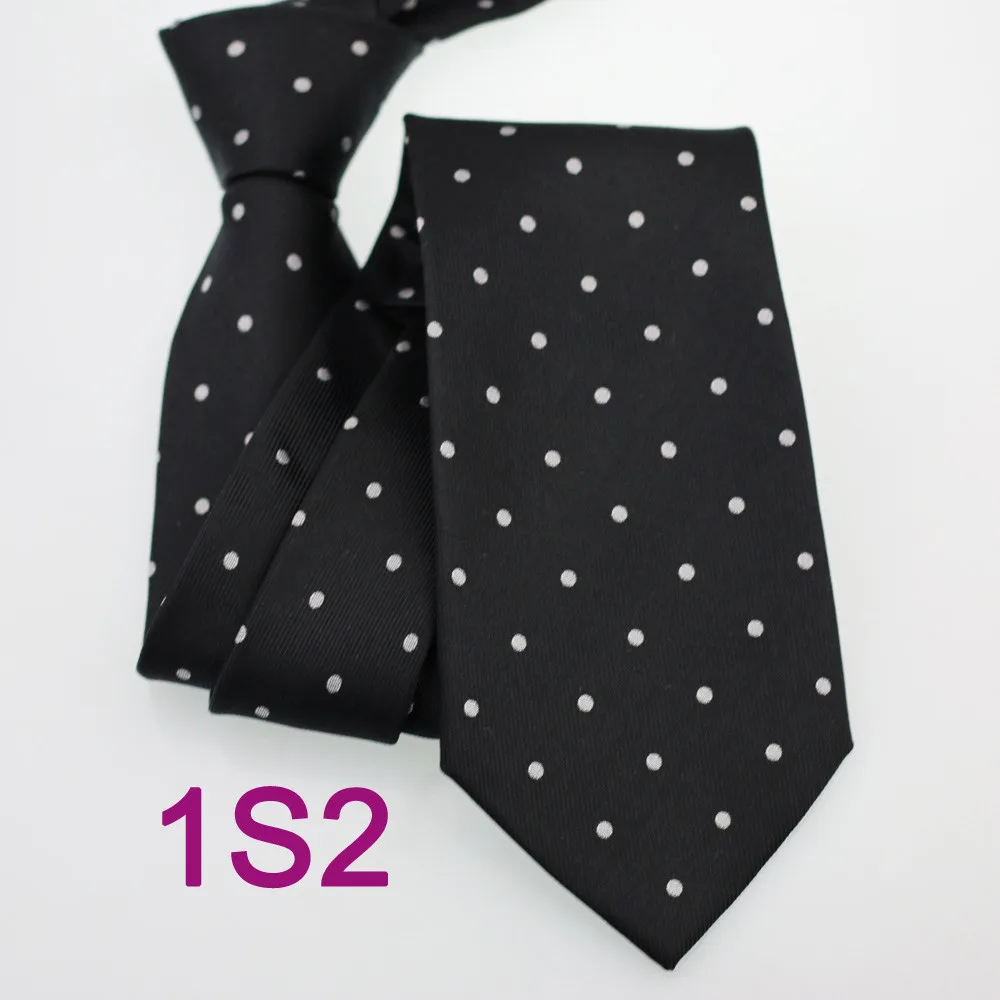 Coachella Мужские галстуки чистый Шелковый галстук черный с белыми пятнами в Горошек тканый галстук в деловом стиле для свадебных рубашек