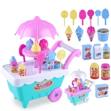 Ensemble de chariot à roulettes pour enfant, Simulation de bonbons, sucettes, glaces, jouet d'épicerie intéressant, cadeau pour enfant