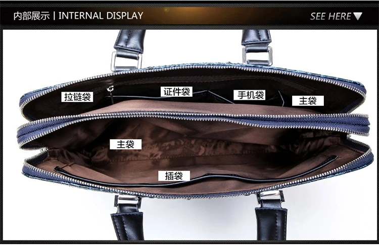 Мужской портфель с крокодиловым узором, кожаная сумка-мессенджер из ПВХ, известный бренд, модные сумки для ноутбука, 14 дюймов, сумка