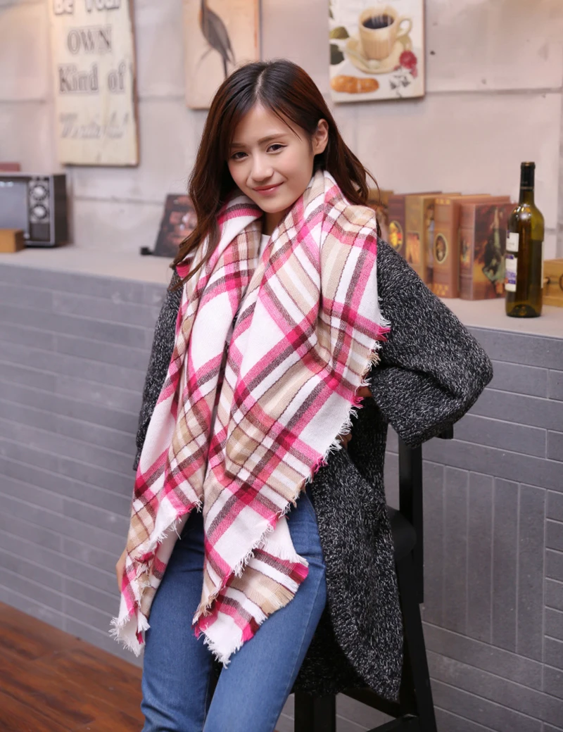 Scarf for Women plaid bufandas mujer 2016 black warm scarf women winter scarves shawls stoles Blanket Scarf Luxury Brand 19