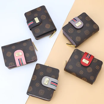 

Wallet Female Coin Purse Business Card Holder Zipper & Hasp small wallet Short Leather Women mini Wallet Purses Small Coin Purse