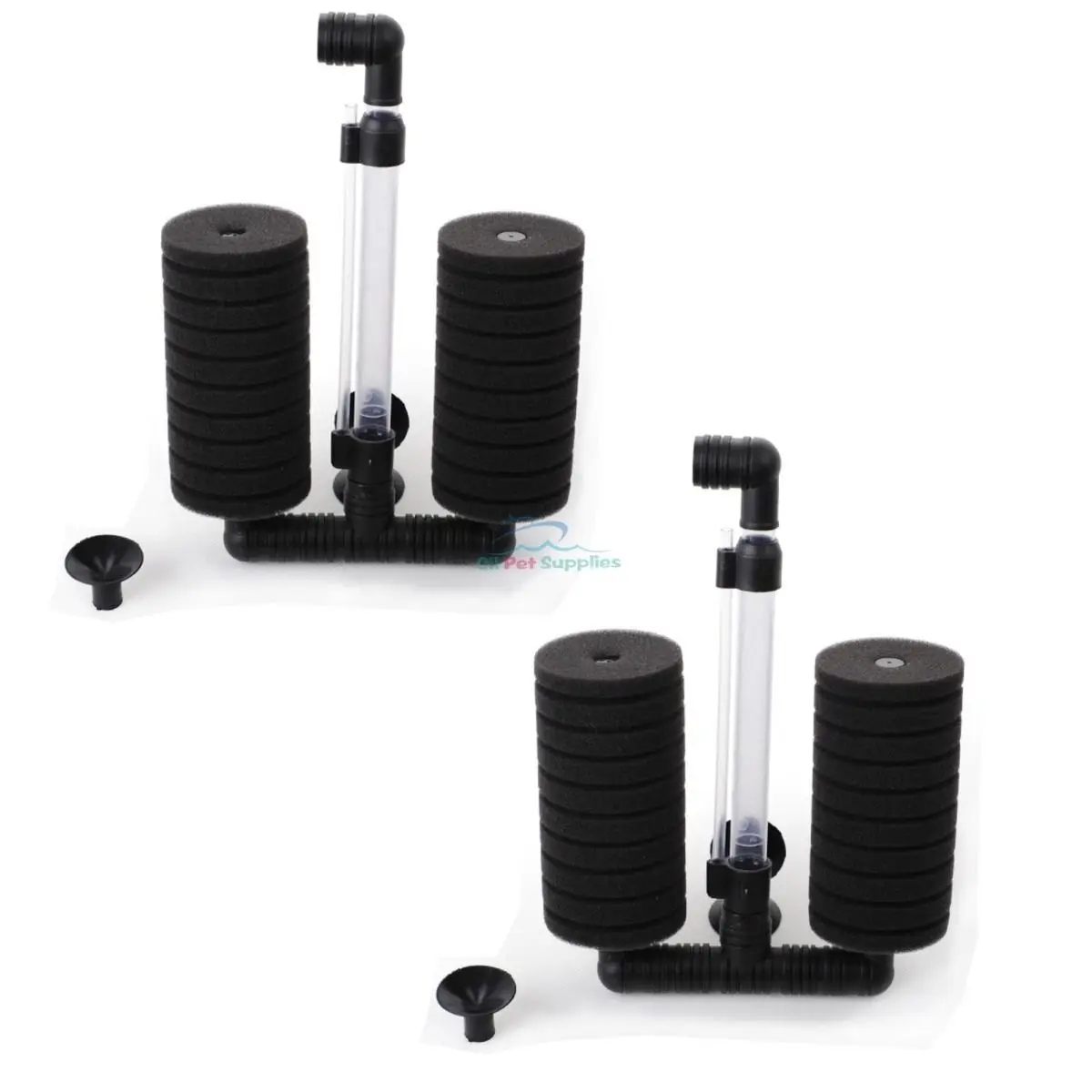 2 pcs Bio Sponge Filter Betta Fry Aquarium Fish Tank Double Sponge (L