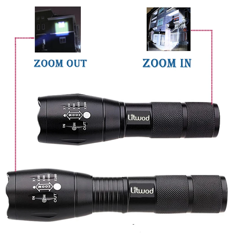 z30 XM-L T6 3000lm Adjustable Led Flashlight Led Torch light  lamp zoomable led cree flashlight  Waterproof Tactical Flashlight