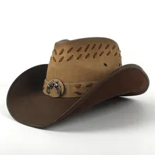 Западная ковбойская шляпа для женщин и мужчин кожа Sombrero Cowgirl Hombre Jazz Шапки размер 58 см дропшиппинг