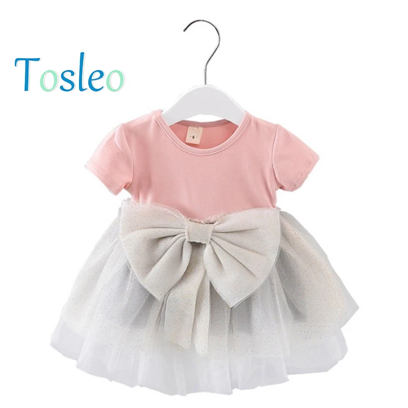 Baby Girl Dress Summer Shiny Mesh Princess Girl Dress Infant Baby Clothes Cute Pink 0 2Y