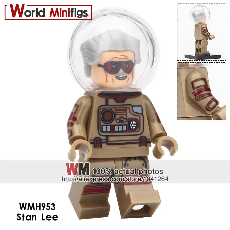 

Single Sale Astronaut Costumes Stan Lee Super Heroes Observer Captain America Vision Pepper Deadth Vision Figure Legoings