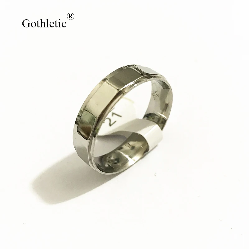 Gothletic 16/17/18/19/21 мм простые металлические кольца для мужчин и женщин модные