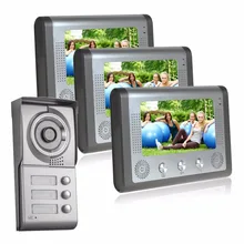 Apartment video intercom wired doorbell two-way intercom door phone system 1 doorbell camera 3 buttons for 3 apartments