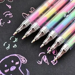 Новые корейские канцелярские товары 6 шт. милый дизайн чернил 6 цветов текстовый маркер канцелярские маркеры точечная ручка красочные