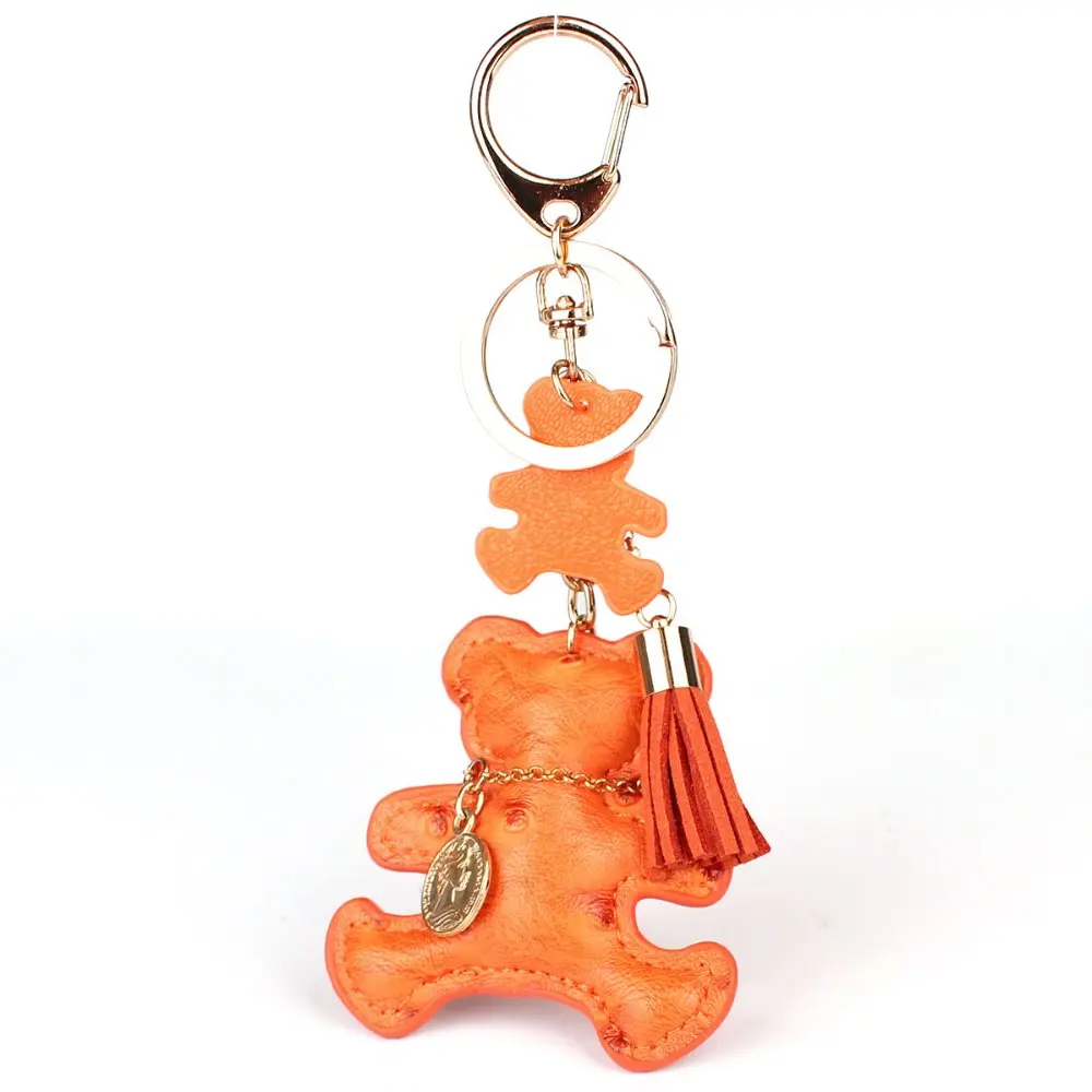 Многоцветный милый брелок для ключей из искусственной кожи с собачкой для ключей, брелок для ключей с животными, брелок для ключей для автомобиля, брелок для ключей, женская сумка, подвеска