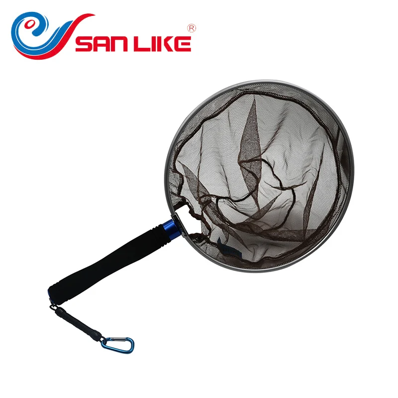 Sanlike Aluminium fish net Fly Fishing Landing Net Brail nylon portable Tackle tool Accessories | Спорт и развлечения