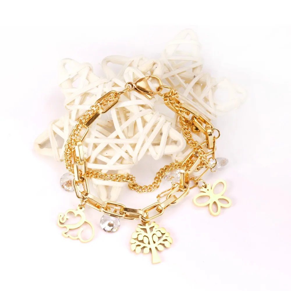 LUXUKISSKIDS 316L цепочка из нержавеющей стали женские браслеты золотые бриллиантовые
