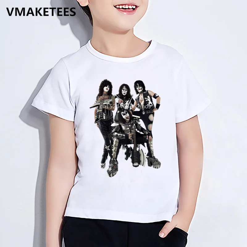 

Kids Summer Girls & Boys Funny Tshirt Children Stormtroopers Fan Kiss Rock Band Print T-shirt Fashion Casual Baby Clothes,ooo464
