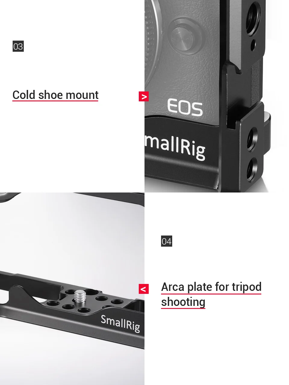 SmallRig для Canon EOS M3 и M6 клетка с холодным башмаком+ Rail NATO+ Встроенный Arca Swiss QR Plate-2130