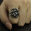 1pc New Arrival Rose Flower Ring 316L Stainless Steel Man Boy Fashion Cool Design Lover Rose Ring 4