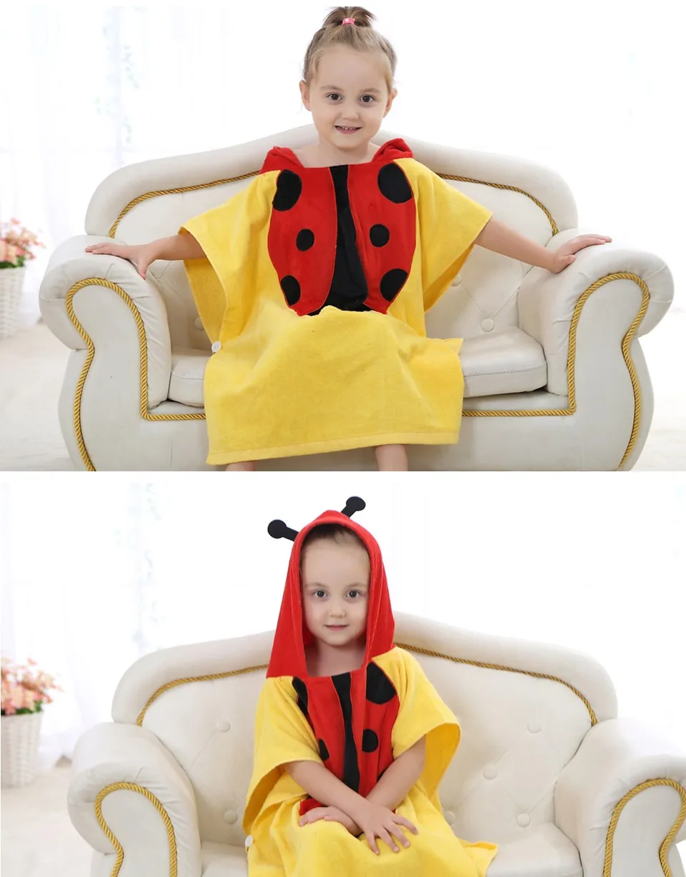 MICHLEY/Детские Банные халаты, хлопковый детский халат с капюшоном и изображением животных, детская мультяшная полотенце От 0 до 6 лет, детское спа-полотенце s YE0014