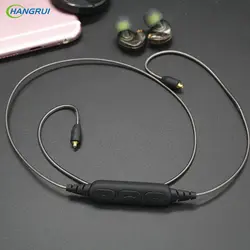 Hangrui DIY MMCX Bluetooth наушники аудио кабель Замена наушников провода с микрофоном для Shure SE215/315/535/846/UE900/IE8