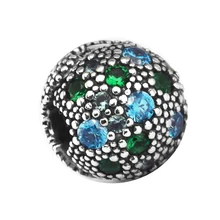 Подходят брендовые Браслеты DIY бусины для изготовления ювелирных изделий из стерлингового серебра-ювелирные изделия зеленые космические звезды бусины-клипсы Серебро 925 Berloque