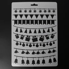 Торт печенья штамповочная форма декоративный спрей трафарет полый настенная живопись шаблон милые рождественские флаги