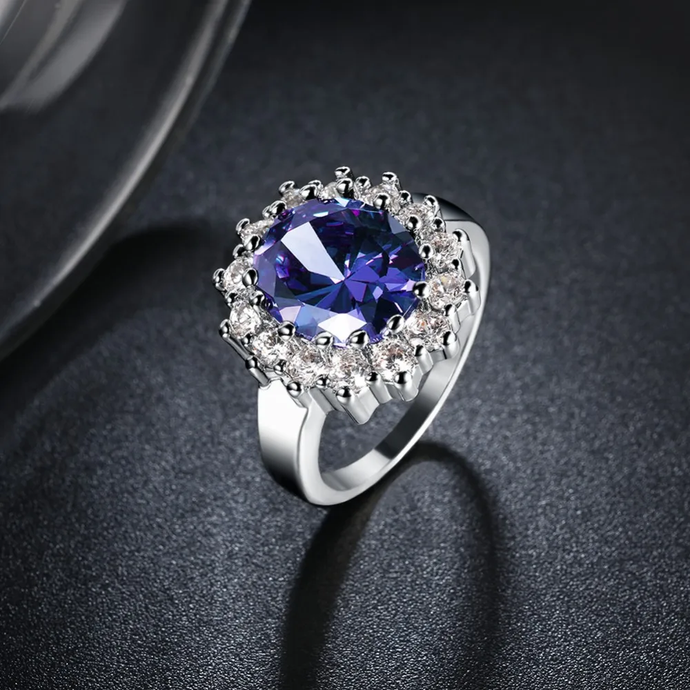 Kate Princess Diana William 2.5ct синее обручальное свадебное кольцо для женщин Love Lady комплект