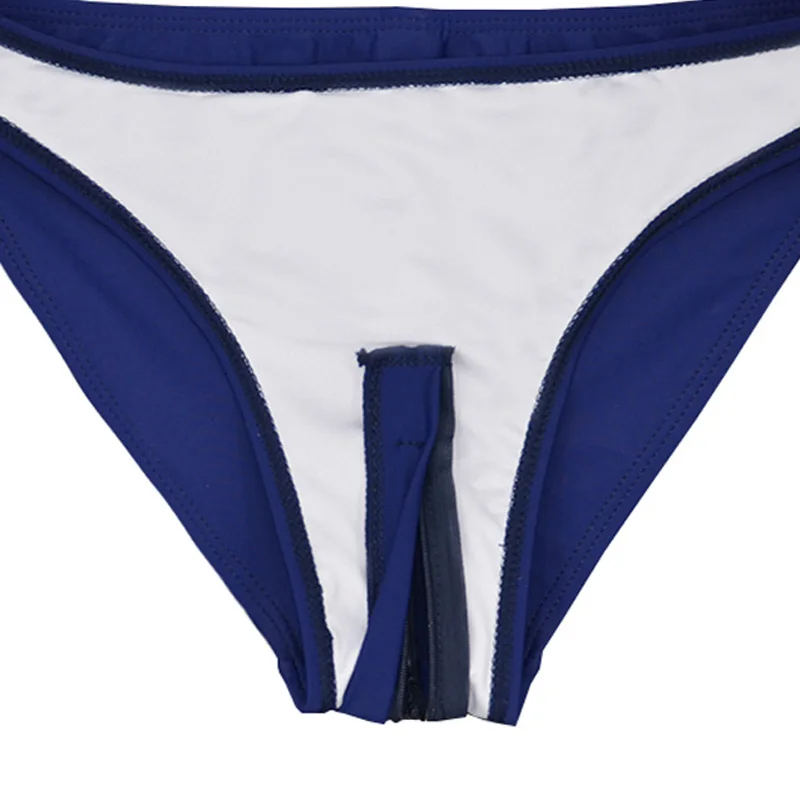 Sexy Bikinis set Japanese Sukumizu School Crotch Bottom Zipper Swimsuit Push up Halter Swimming Bathing suit Maillot De Bain Sexy Bikinis set Japanese Sukumizu School Crotch Bottom Zipper Swimsuit Push up Halter Swimming Bathing suit Maillot De Bain