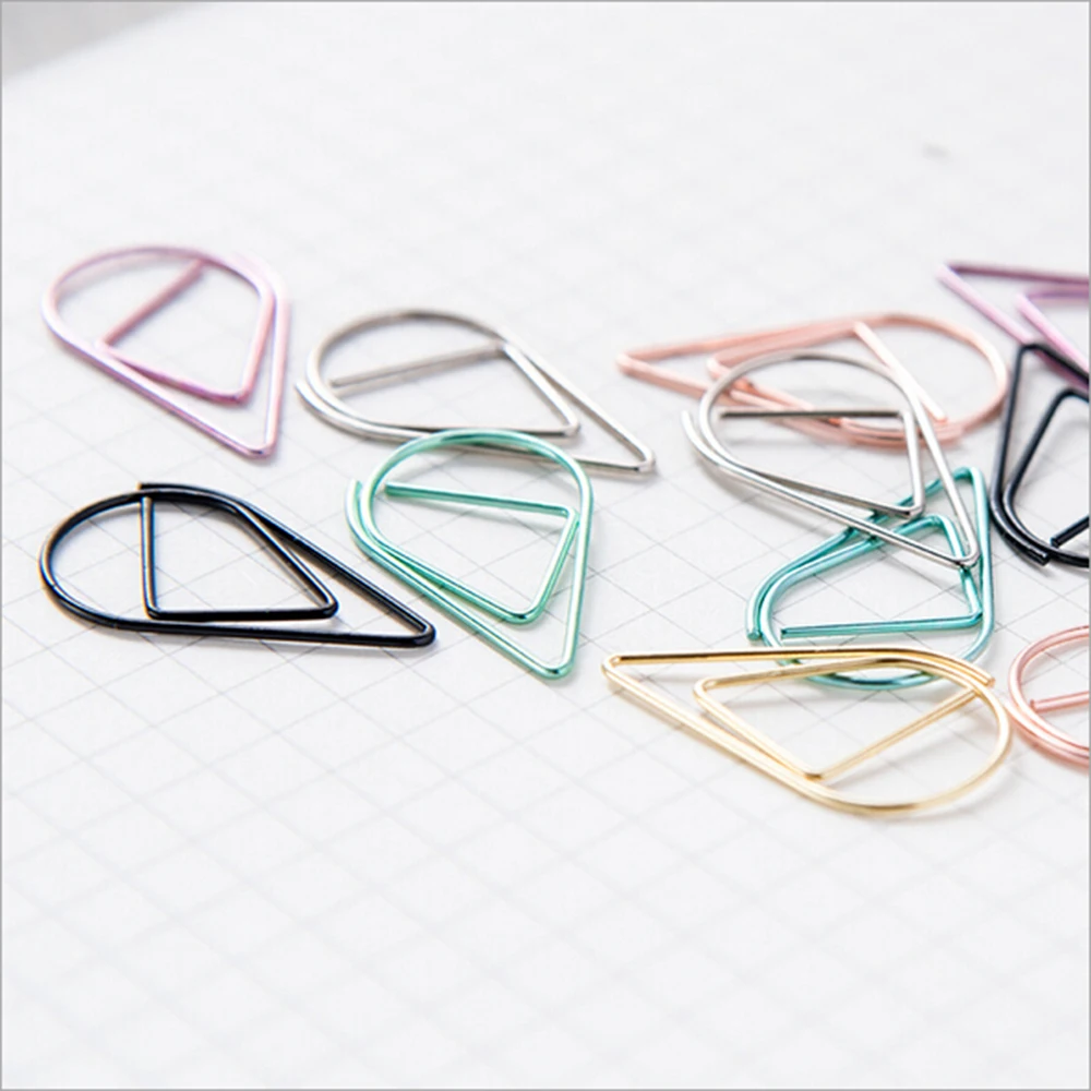 

50 pcs/lot Drop Feature Small Metal Paperclip Office School Stationery Metal Clip Bookmarker Concise Cute High-quality Memo Clip