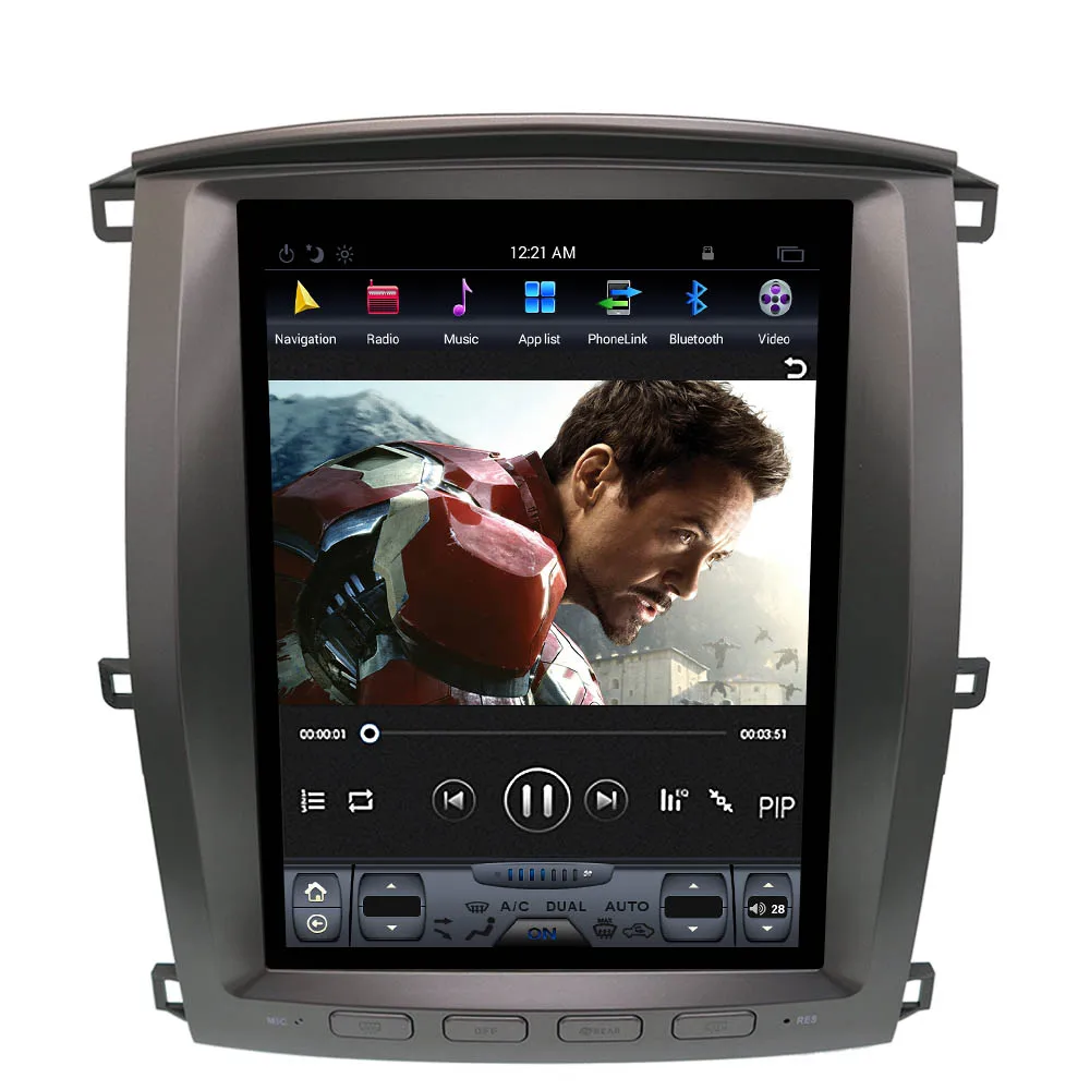 Excellent Tesla style 4K Screen Multimedia Car No DVD Player GPS Navigation For TOYOTA LAND CRUISER LC100 2003-2007 headunit radio tape 6