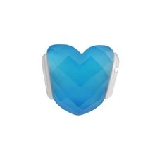 Стерлингового серебра 925 пробы форма сердца любовь синий кристалл шармы бусины для изготовления ювелирных изделий Подходит бренд браслет Berloque