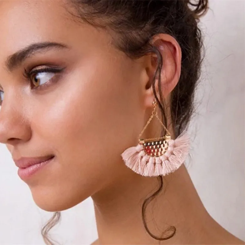 

Ms classic gift jewelry tassel fan exquisite earrings