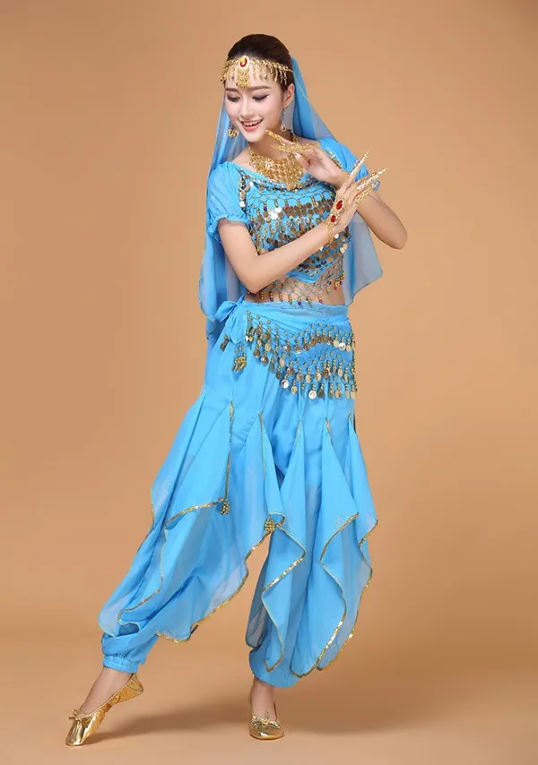 New Plus Size 4pcs Set Belly Dance Costume Bollywood Costume Indian Dress Bellydance Dress Womens Belly Dancing Costume Sets