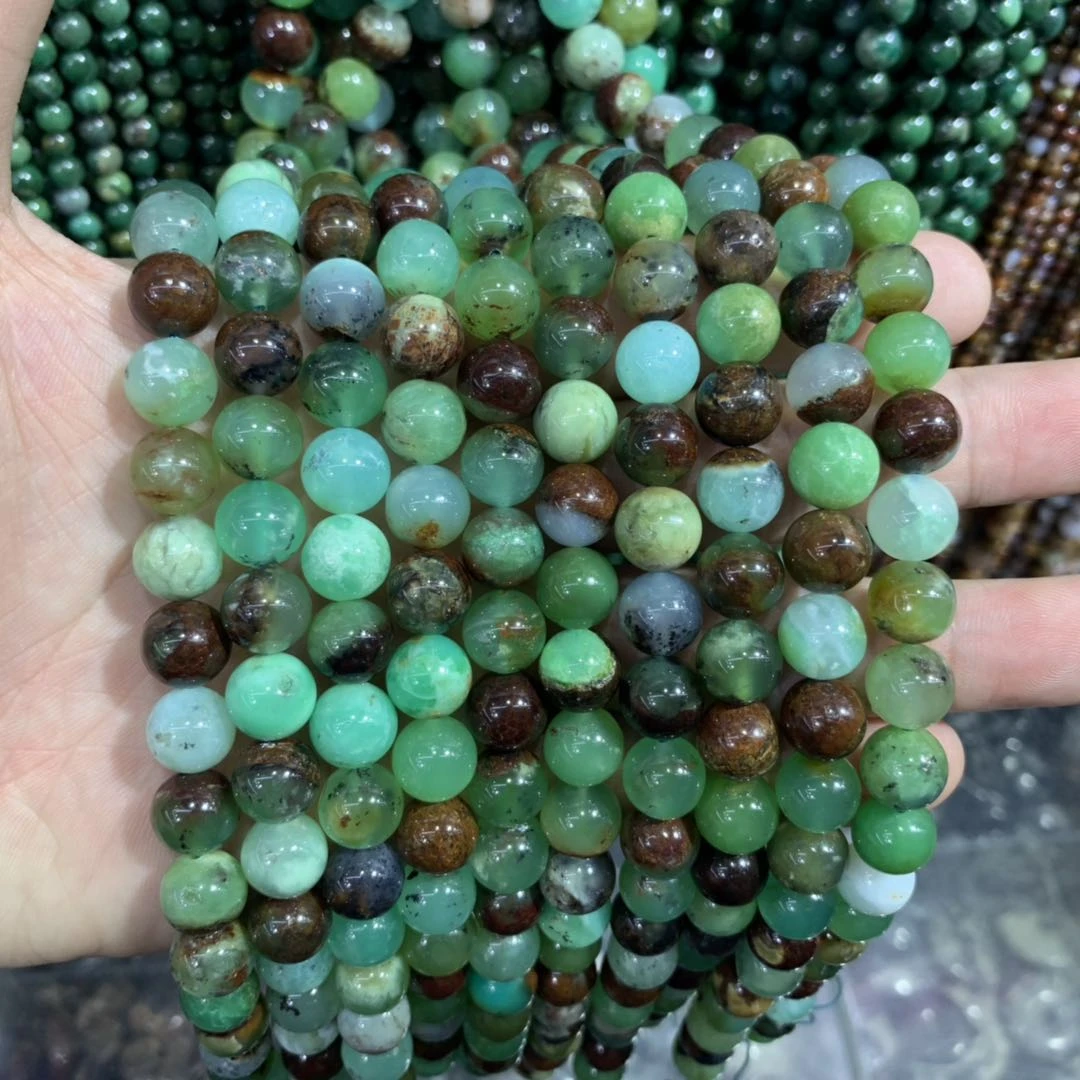 Natural Chrysoprase Stone Beads Natural Gemstone Beads Diy Loose Beads For Jewelry Making Strand 15 Wholesale Beads Aliexpress