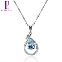 LP алмаз-Твердые серебряные ювелирные изделия с покрытием 18-ти каратным белым золотом натуральный драгоценный камень Аквамарин гвоздь подвеска ювелирные украшения Модные украшения для марта на день рождения