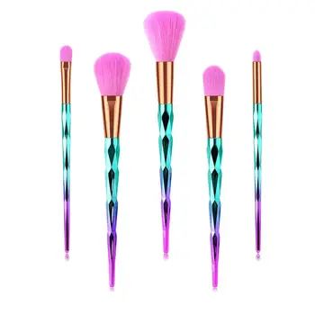 

Makeup Brush Rainbow Makeup Brushes Set 5pcs Rhinestone Tools Pro Powder Foundation Eye Lip Concealer Face colrful Brush Kit no