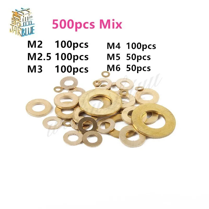 50 шт. или 500 Mix DIN125 ISO7089 M2 M2.5 M3 M4 M5 M6 M8 Meson Pad воротник из листового металла латунная
