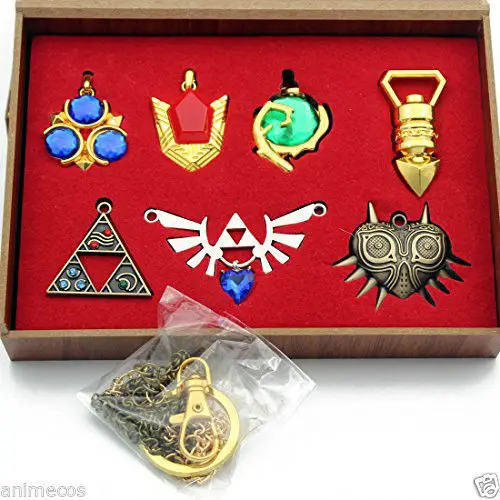 The-Legend-of-Zelda-Necklace-keychain-Pendant-7pcs-Set-Collection-New-in-Box