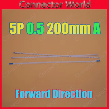 

50x New FFC FPC 5pin flat flexible cable 0.5mm pitch 5 pin forward Length 200mm Width 3mm Ribbon 5p Flex Cable Free Shipping