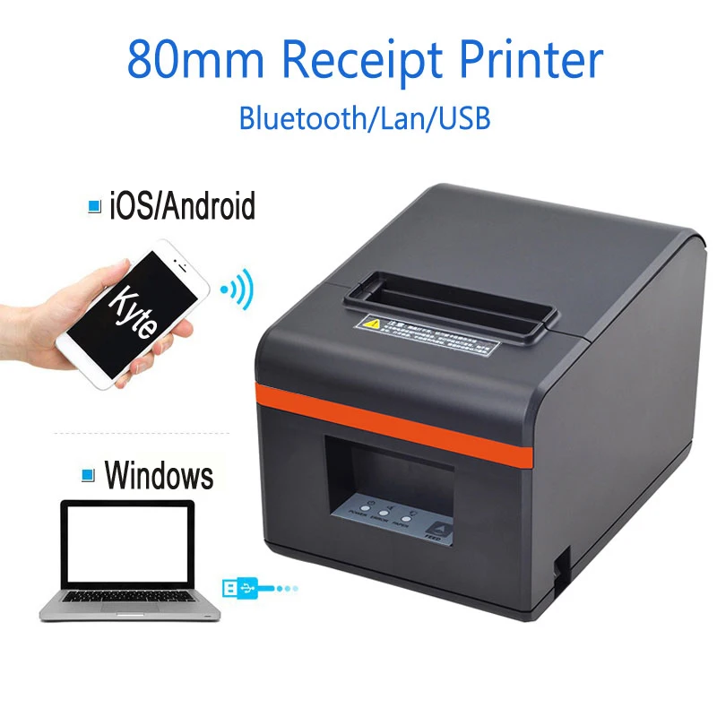 80mm Thermal Printers POS Receipt Printer With auto Cutter Bluetooth USB Ethernet Port For Kitchen Restaurant Store mini printer for iphone Printers