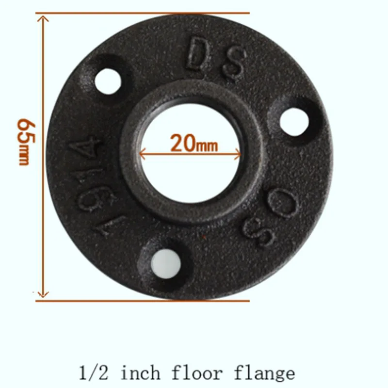 ABSS-10Pcs/лот Dn15 Bsp Резьбовая кованая железная труба фитинги настенное крепление пол Античный Ретро стиль фланец аппаратный инструмент железо Cas