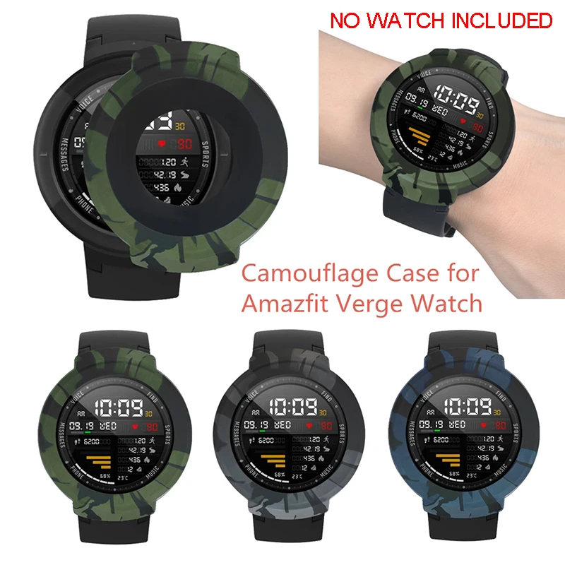

Soft Silicone Camouflage Case Cover for Huami Amazfit Verge Smart Watch Silicone Case Cover Soft TPU Protector Frame Accessories