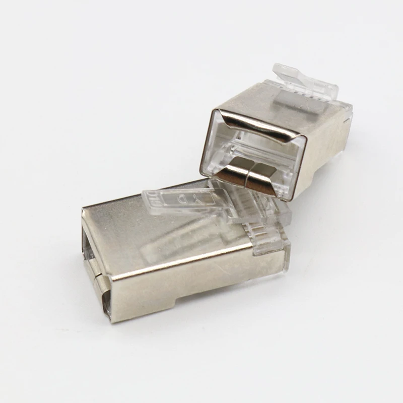 50 шт. rj45 разъем cat6 экранированные сетевые разъемы 8p8c клеммы для stp ethernet Кабельные