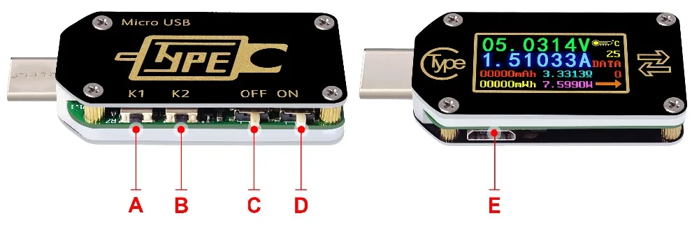 RD TC66/TC66C type-C PD триггер USB-C Вольтметр Амперметр Напряжение 2 способ измеритель тока мультиметр PD зарядное устройство батарея USB Тестер