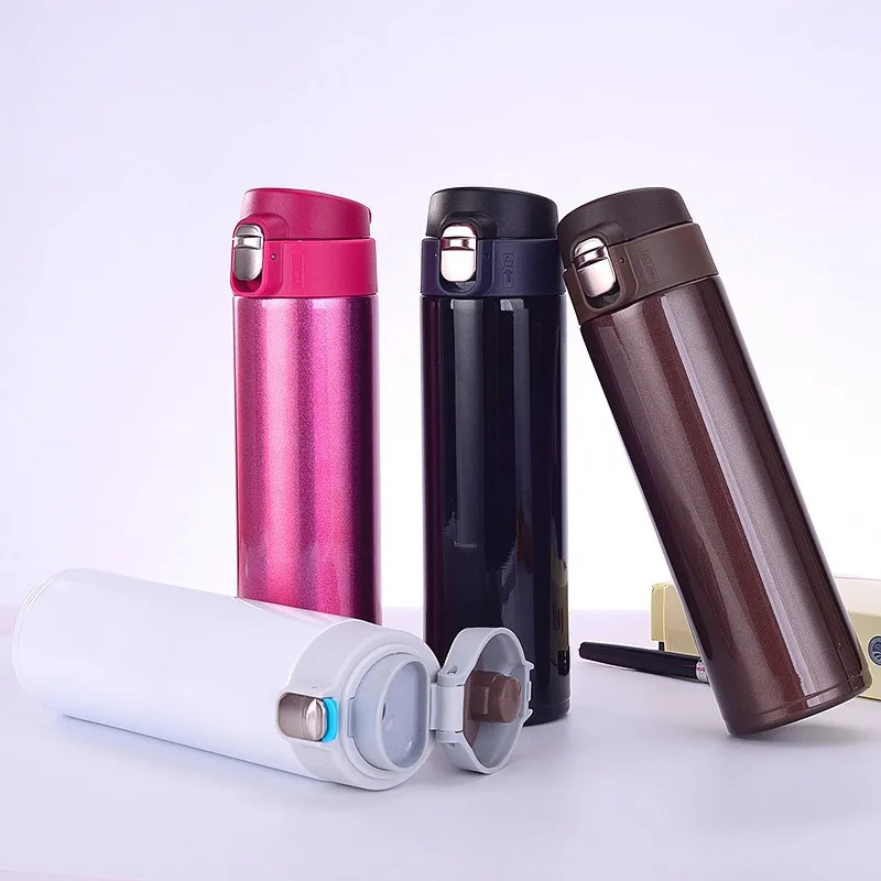 500ml stainless steel thermos four color water bottle thermos three
