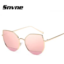 Snvne lente Del metal gafas de Sol Del ojo de Gato gafas de sol de marco para hombres mujeres diseño de Marca oculos gafas de sol hombre mujer KK400