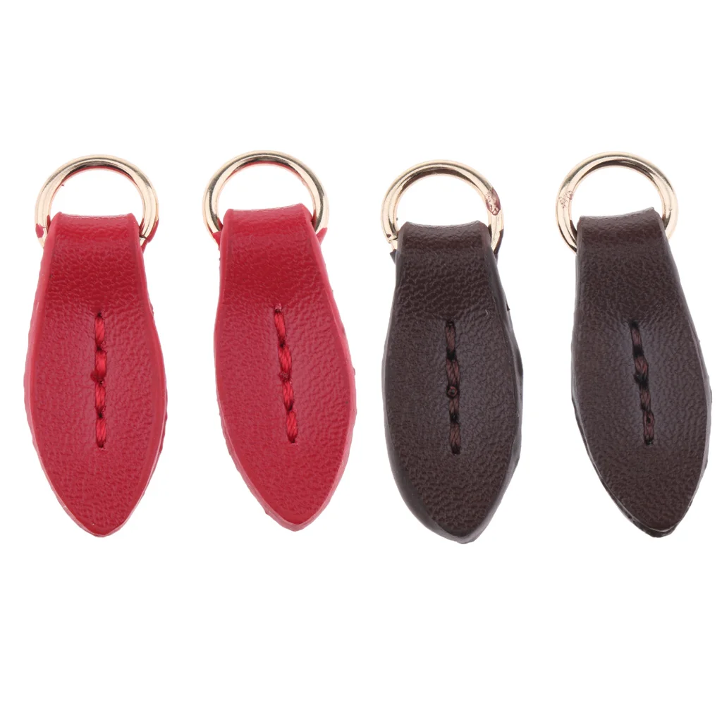 

2 Pieces Leather Zip Puller Tab Zipper Pull Slider Sewing Fasteners for Backpack Jacket