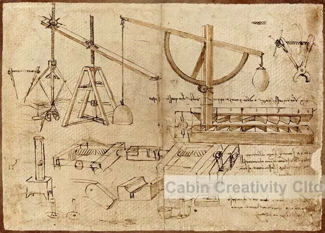 Leonardo Da Vinci mcript,Stone War Machine, Abstract painting ...