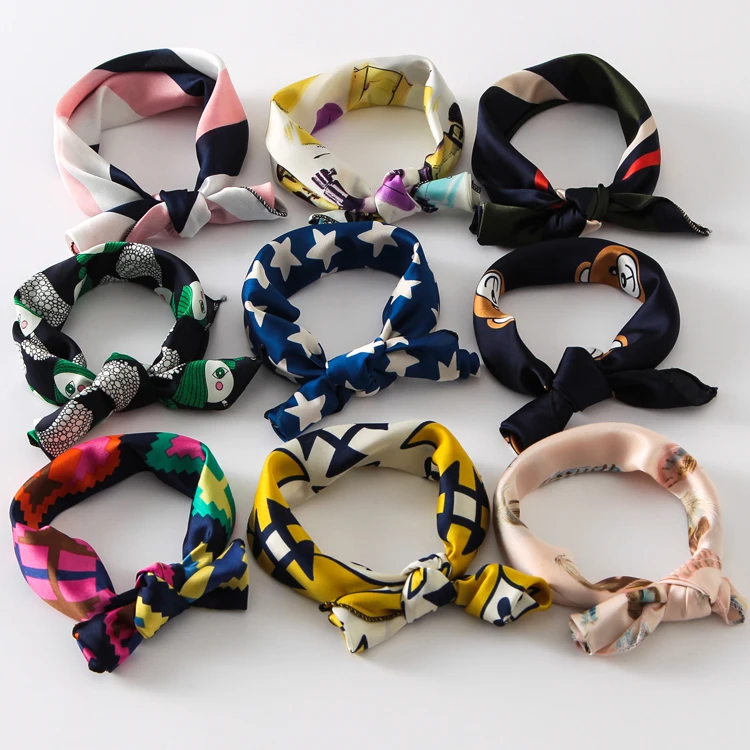 Fashion Women Silk Scarf Printed Professional Square Small Scarf