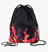 Who Cares Fire Backpack 3D Printing Travel Softback Women 2016 Fashion Mochila Feminina Rucksack Drawstring Bag Mens Backpacks