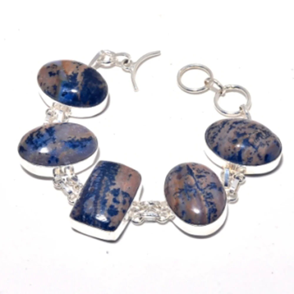 

Honey Dendrite Opal Bracelet Silver Overlay over Copper, 21.1 cm , B3709
